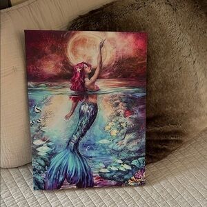 Cute, colorful, mermaid printed underwater scene, magical wall, art decor OS​​